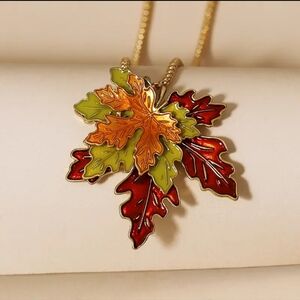 Maple Leaf Enamel Necklace - Delicate and Stylish Sweater Chain Fashion